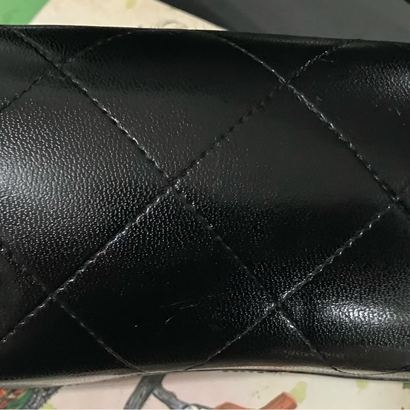 CHANEL Black Quilted Caviar Leather Sunglass Eyeglass Case Made in Italy - Picture 15 of 15